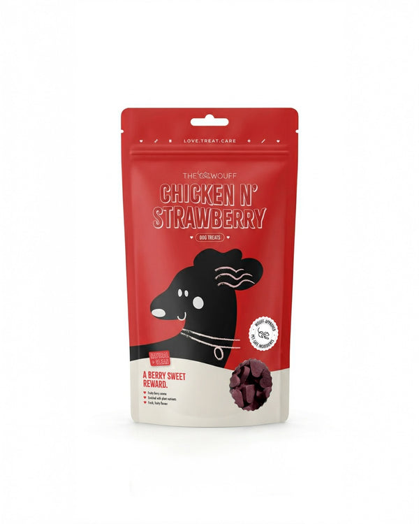 Chicken N’ Strawberry Dog Treats – Fruity Protein Dog Snacks